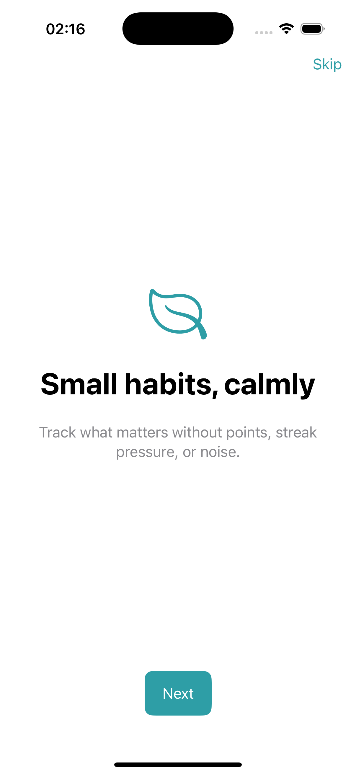 PureHabit onboarding and habit setup on iPhone
